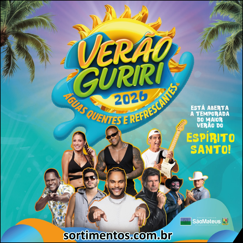 Programação Guriri Verão 2026 em São Mateus no litoral capixaba