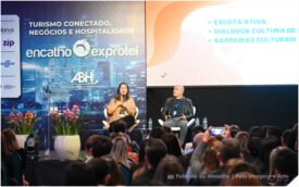 Lara Perdigão e Luciano Vieira no Encatho & Exprotel 2025