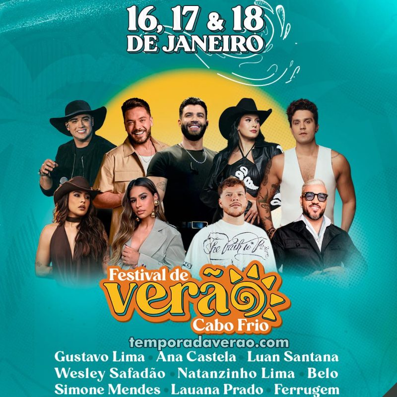 Confira os shows do Festival de Verão de Cabo Frio 2026 - divulgacaoturistica.com