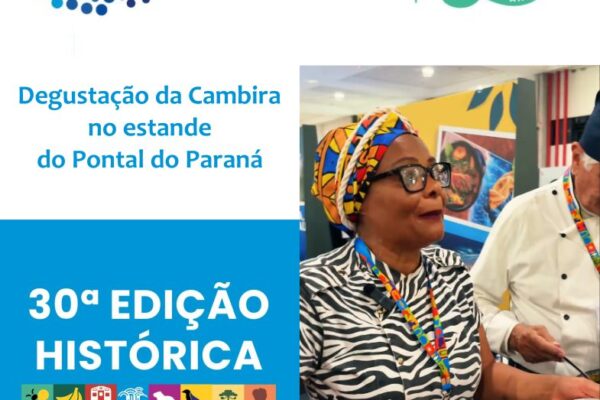 Degustação da Cambira no estande de Pontal do Paraná na Expo Turismo Paraná 2026